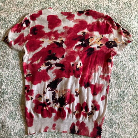 Ann Taylor Red and Black Patterned Cardigan - Picture 3 of 3